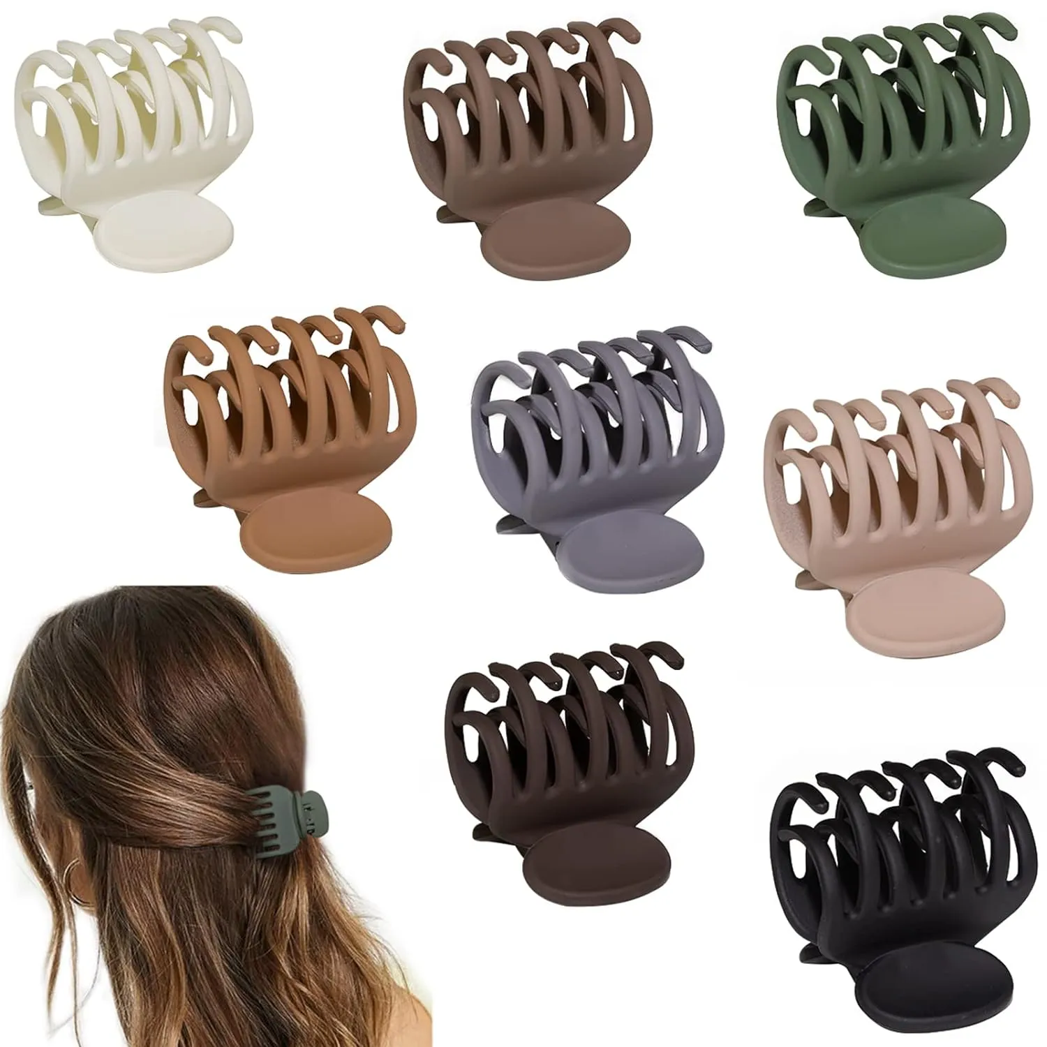 Spring 8PCS Small Claw Hair Clips for Thin Hair Women