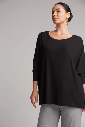 Studio Jersey Top - Rib Black