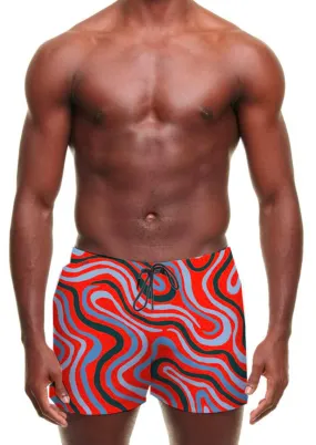 Summer Dunes Classic Swim Short (Red & Blue)