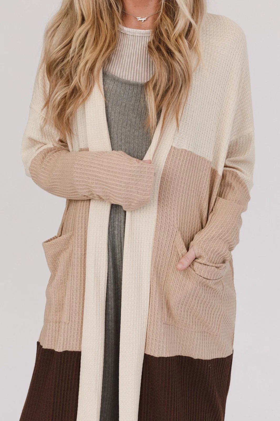 Triple Charm Cardigan - Oatmeal Khaki Brown