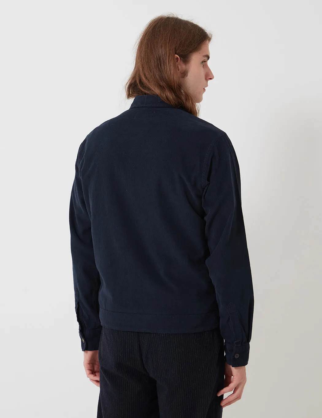 Universal Works Uniform Shirt (Fine Cord) - Navy Blue