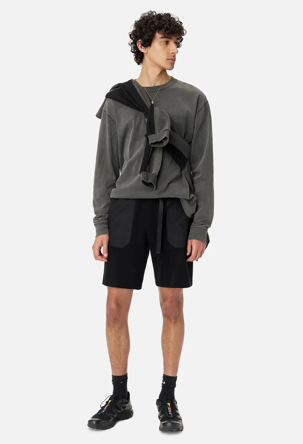 Waterproof Terry Mountain Shorts / Black