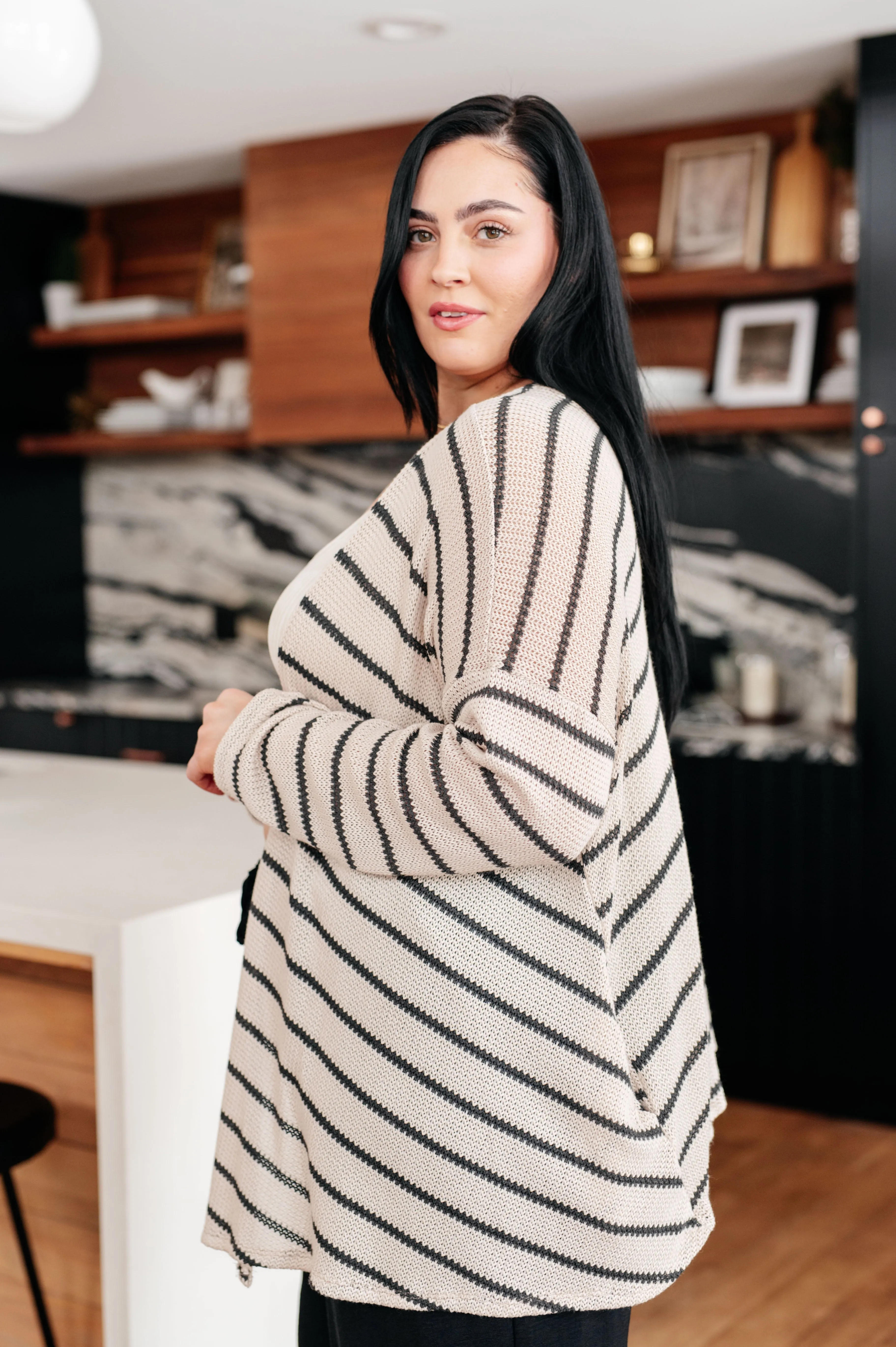 Weekend Adventure Striped Longline Cardigan - 3/14